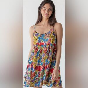 Floral Multicolor Spaghetti Strap Dress